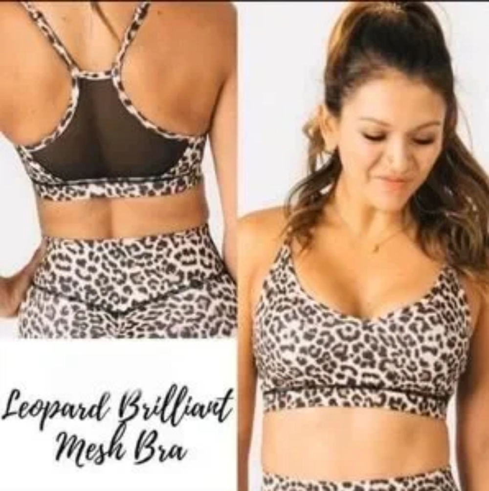 Zyia Snow Leapord Brilliant Mesh Sports Bra Size L - Picture 2 of 7